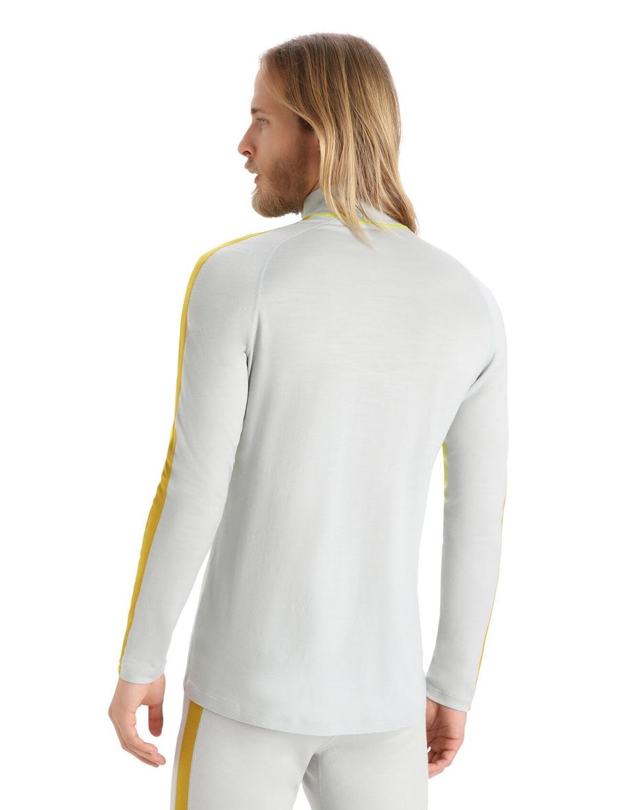 Ether / Shine Men's Icebreaker Merino 200 Sonebula Long Sleeve High Neck Thermal Top Base Layers | USA 1345VRWD